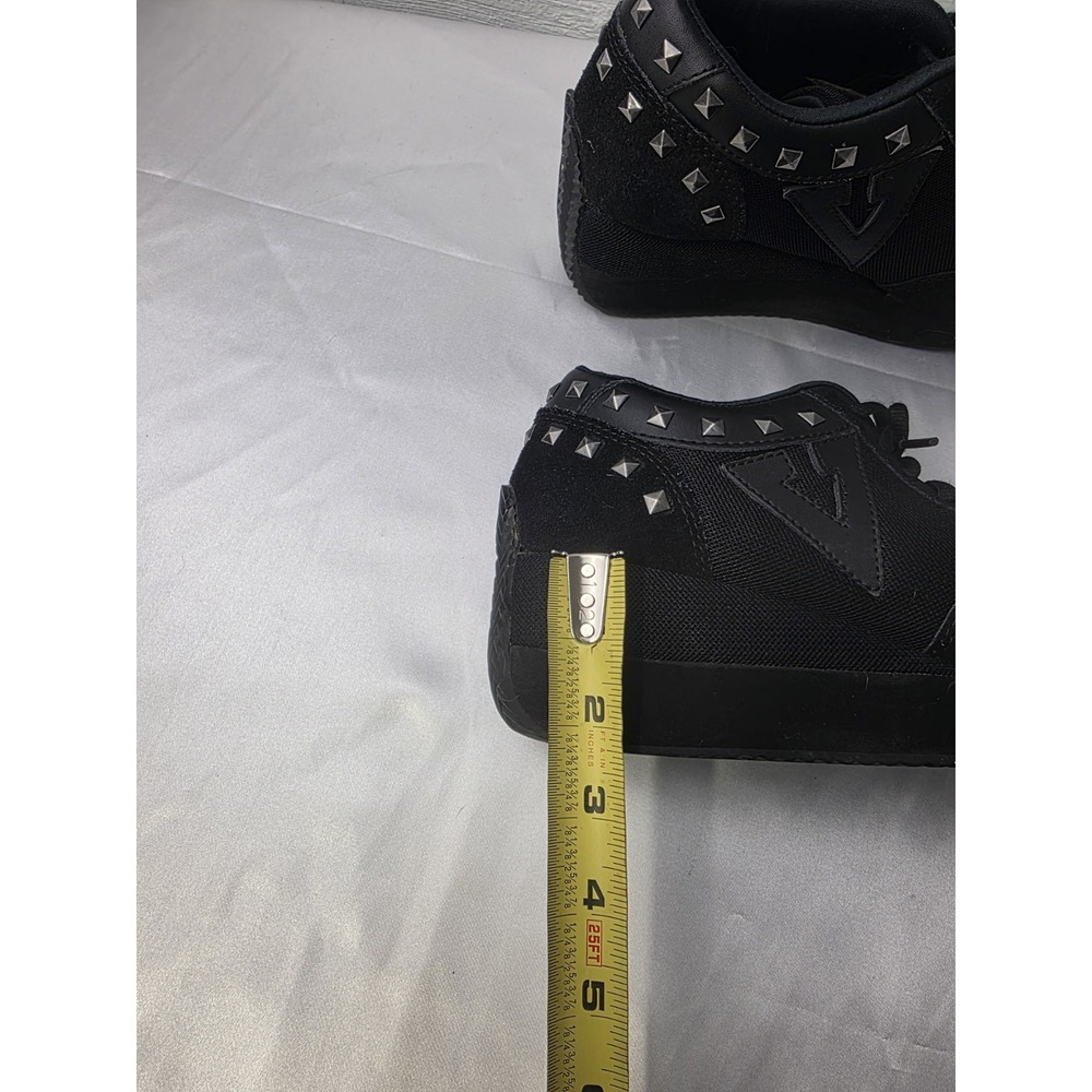 Volatile Expulsion Y2K Shoes Women's 7.5 Black Suede Studded Platform Sneakers - Picture 11 of 11